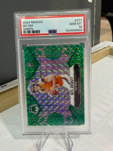 Bo Nix 2024 Rookie- Green Mosaic PSA 10.