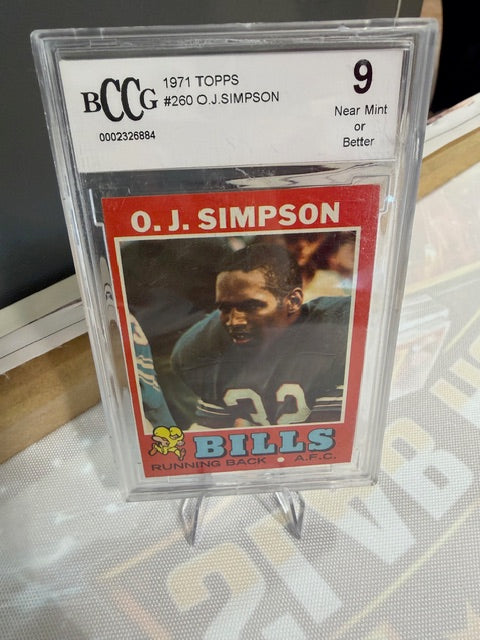 Topps 1971 O.J Simpson #260 Buffalo Bill BCCG 9 Graded Football Card