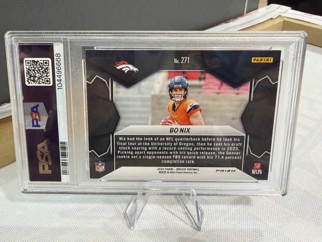 Bo Nix 2024 Rookie- Green Mosaic PSA 10.
