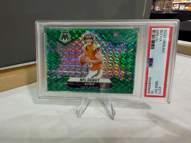 Bo Nix 2024 Rookie- Green Mosaic PSA 10.